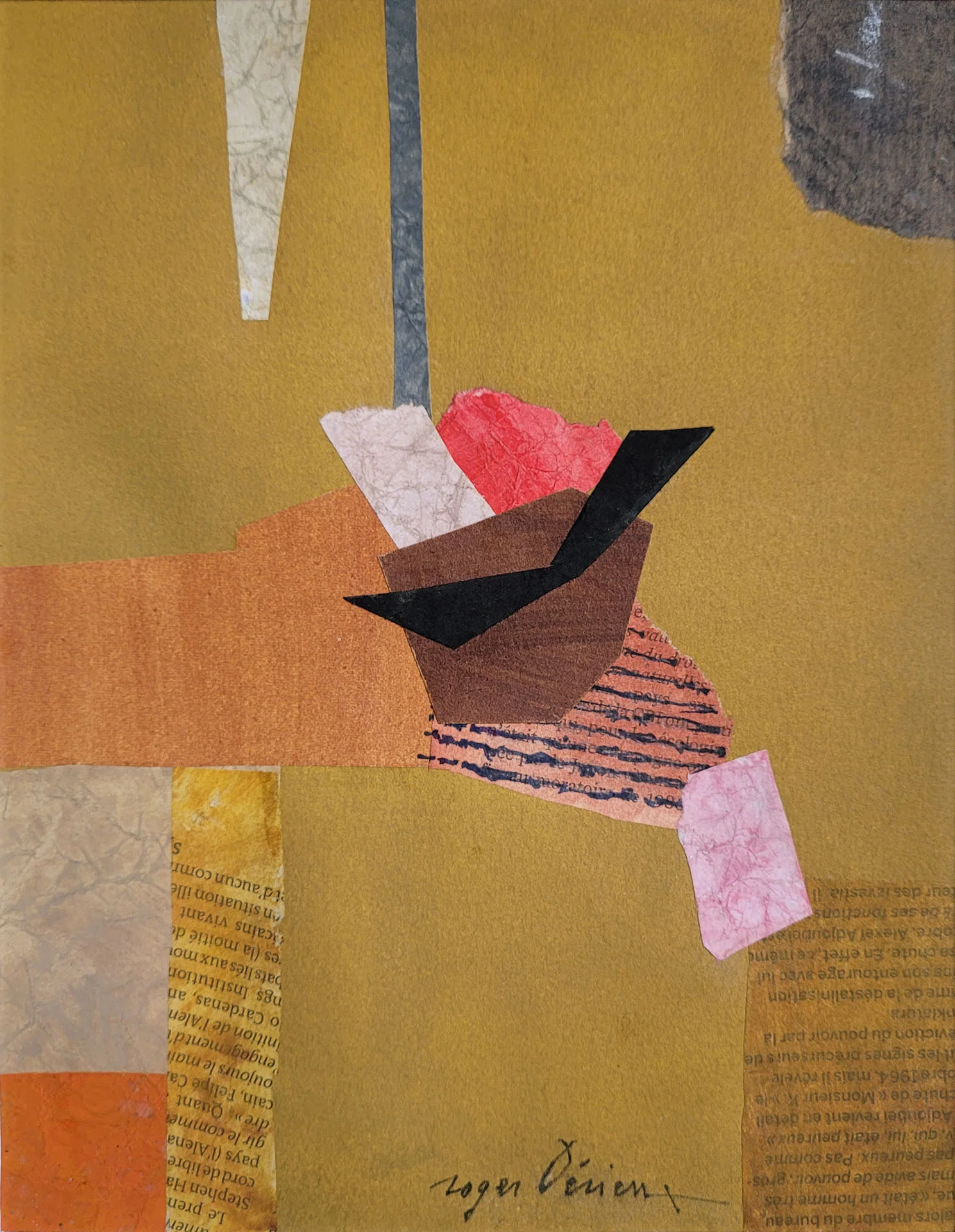 C00 00369 2009 000990 SQ05 Avis (L'oiseau) Suite Quercynoise 2009 Collage 21,7 x 17 cm
