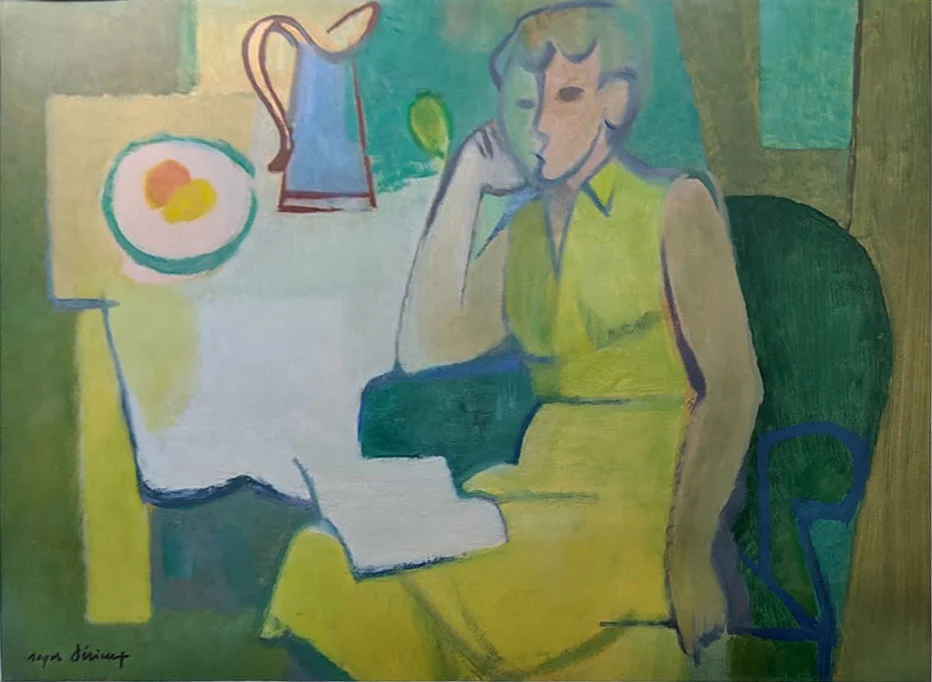 HSP 03055 1954 002303 La robe jaune 1954 Huile sur papier 47 x 65 cm