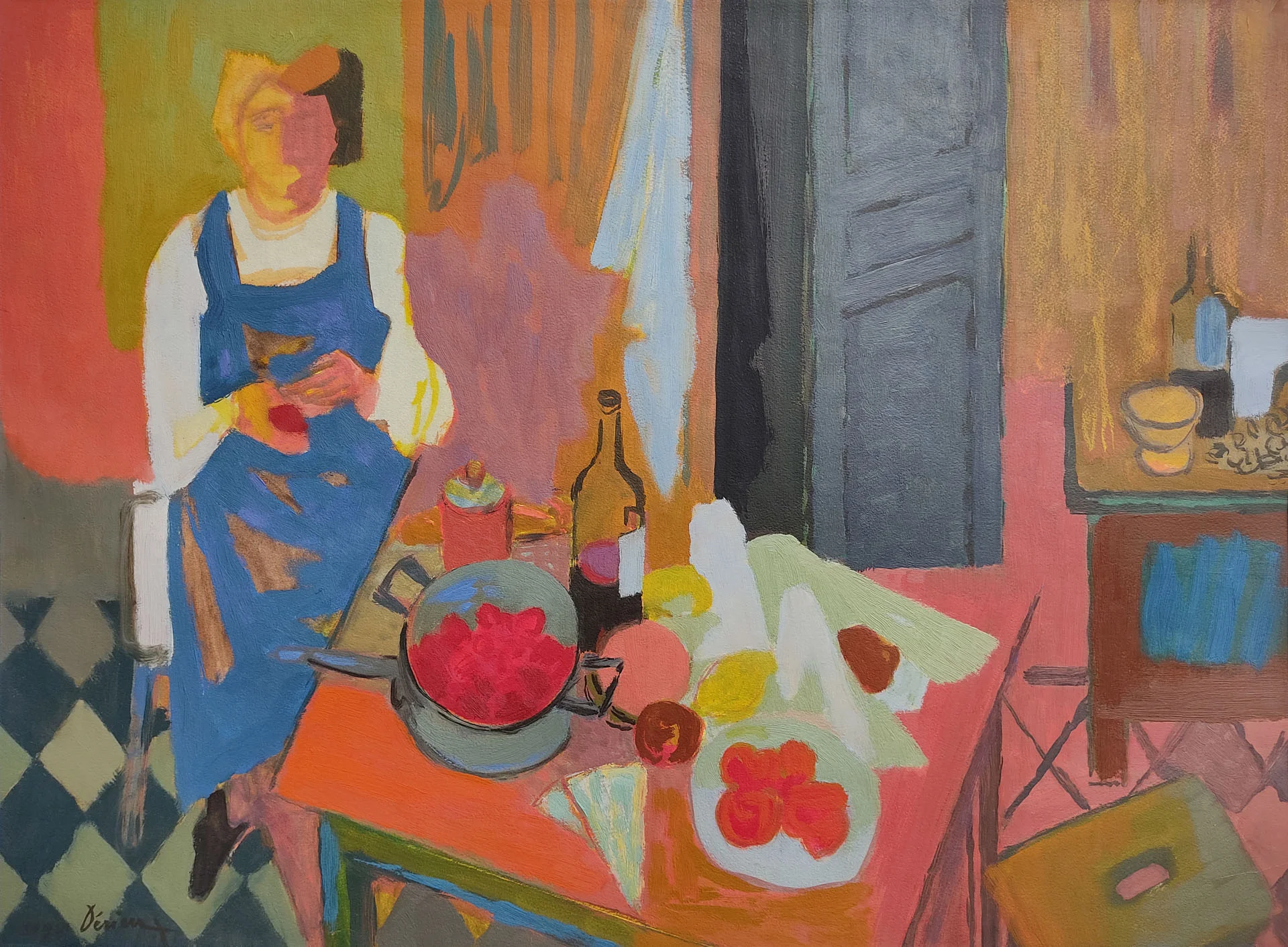 HSP 03570 1954 002293
A la cuisine
1954
Huile sur papier
51 x 70 cm
Collection particulière, France